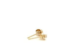 14k Yellow Gold Stud Earrings with Faceted White Cubic Zirconia(2mm)