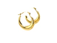 14k Yellow Gold Graduated Round Shape Hoop Earrings