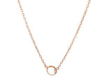 14k Rose Gold 17 inch Necklace with Round White Topaz