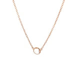 14k Rose Gold 17 inch Necklace with Round White Topaz