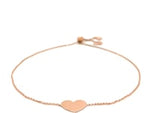 14k Rose Gold Adjustable Heart Bracelet (0.90 mm)