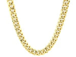 7.5mm 14k Yellow Gold Semi Solid Miami Cuban Chain