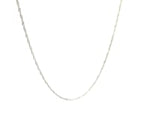 14k White Gold Singapore Chain 0.8mm (0.81 mm)