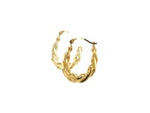 10k Yellow Gold Oval Twist Hoop Earrings