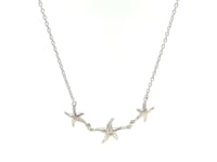 Sterling Silver Necklace with Three Starfish