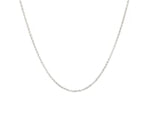 14k White Gold Diamond Cut Rolo Chain 1.1mm