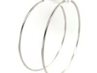 Sterling Silver Large Polished Round Hoop Earrings(60mm)