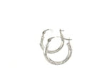 10k White Gold Fancy Hoop Earrings