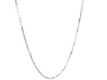 14k White Gold Diamond Cut Cable Link Chain 1.1mm