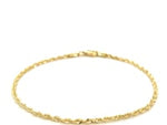 2.0mm 10k Yellow Gold Diamond Cut Rope Anklet