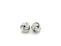 Textured and Polished Love Knot Earrings in Sterling Silver(13mm)