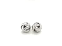 Textured and Polished Love Knot Earrings in Sterling Silver