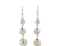 Sterling Silver Layered Textured Ball Dangling Earrings