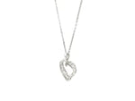 Sterling Silver Twisted Open Heart Diamond Accented Pendant (.04 cttw)