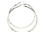 Ridge Textured Hoop Earrings in Sterling Silver