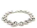 Sterling Silver Rolo Style Polished Charm Bracelet with Rhodium Plating(8.15 mm)