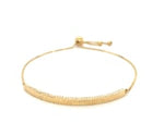 14k Yellow Gold Chain Bar Lariat Style Bracelet (1.00 mm)