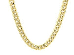 6.9mm 14k Yellow Gold Semi Solid Miami Cuban Chain