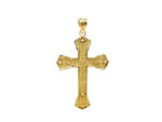 14k Yellow Gold Black Onyx Cross Pendant