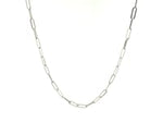 14K White Gold Delicate Paperclip Chain (2.10 mm)