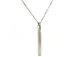 Sterling Silver 24 inch Necklace with Long Polished Bar Pendant