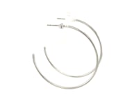 14k White Gold Polished Hoop Earrings