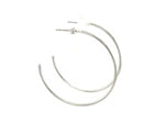 14k White Gold Polished Hoop Earrings(1.5x40mm)