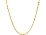 14k Yellow Gold Solid Diamond Cut Rope Chain (2.50 mm)