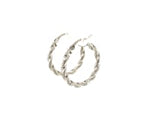 Sterling Silver Round Twisted Hoop Earrings