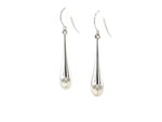 14k White Gold Long Polished Teardrop Dangling Earrings