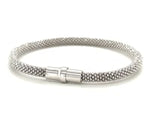 Sterling Silver Rhodium Plated Popcorn Motif Bangle (4.80 mm)