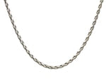 Sterling Silver Rhodium Plated Wheat Chain (2.20 mm)