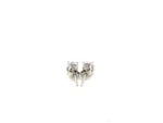 Sterling Silver Stud Earrings with White Hue Faceted Cubic Zirconia(6mm)