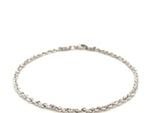 14k White Gold Solid Diamond Cut Rope Bracelet (2.00 mm)