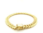 8.25mm 14k Yellow Gold Classic Miami Cuban Solid Bracelet