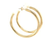 14k Yellow Gold Polished Hoop Earrings(4x40mm)