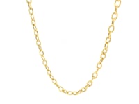 3.5mm 14k Yellow Gold Pendant Chain with Textured Links