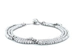 Adjustable Three-Strand Bead Bracelet in Sterling Silver