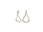 14k White Gold Twisted Freeform Hoop Earrings