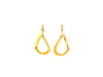 14k Yellow Gold Flat Polished Twisted Hoop Earrings