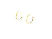 14k Yellow Gold Petite Polished Round Hoop Earrings(1.3x11.5mm)