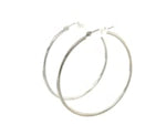 10k White Gold Polished Hoop Earrings (1.5x40mm)