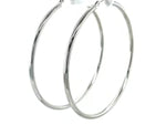 10k White Gold Polished Hoop Earrings (50 mm)