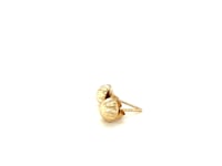 14k Yellow Gold Textured Flat Style Stud Earrings