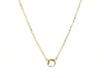 14k Yellow Gold 17 inch Necklace with Round White Topaz