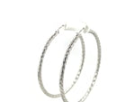 Hoop Earrings with Twist Texture in Sterling Silver(50mm)