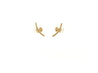 14k Yellow Gold Curve Climber Post Earrings