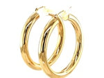 14k Yellow Gold Polished Hoop Earrings (5x40mm)