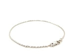 2.0mm 14k White Gold Diamond Cut Rope Anklet 