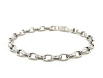 14k White Gold Oval Rolo Bracelet  (4.60 mm)